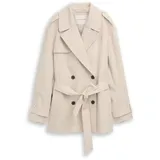 Tom Tailor Damen Trenchcoat aus wasserabweisendem Material, braun, Uni, Gr. XL