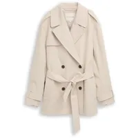 Tom Tailor Damen Trenchcoat aus wasserabweisendem Material, braun, Uni, Gr. XL