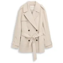 Tom Tailor Damen Trenchcoat aus wasserabweisendem Material, braun, Uni, Gr. XL