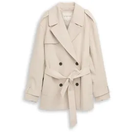 Tom Tailor Damen Trenchcoat aus wasserabweisendem Material, braun, Uni, Gr. XL