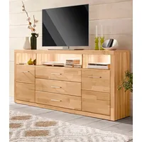 Home Affaire »Ribe,180cm breit, Fronten Massivholz,7 Fächer«, Holz massiv,
