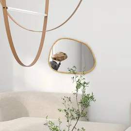 Homcom Asymmetrischer Wandspiegel 80 x 60 cm Beige