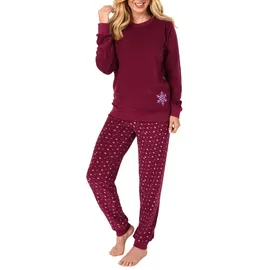 normann-wäschefabrik Normann Pyjama Frottee Eiskristall Motiv rot 36/38