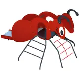 Xlmoebel Rutsche Kinderzone Rutschbahn mit Klettergarten aus hochwertigen Materialien, (Rutschbahn), Hergestellt in Europa rot