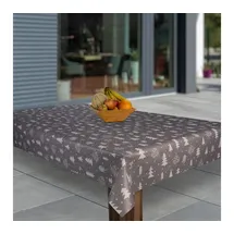 Laro Wachstuch-Tischdecke Sterne Weihnachten Weihnachts-Motive PVC Wachstischdecke Eckig Meterware Wasserabweisend Abwischbar |20|, Muster:Weihnachten Grau Tannenbaum, Größe:100x160