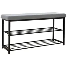 Dune Design Schuhregal 96 x 51 x 33 cm Sitzbank grau / grau