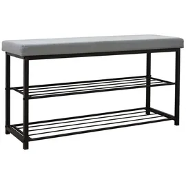 Dune Design Schuhregal 96 x 51 x 33 cm Sitzbank grau / grau