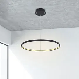 ETC Shop LED Pendelleuchte, Ring schwarz, 60 cm