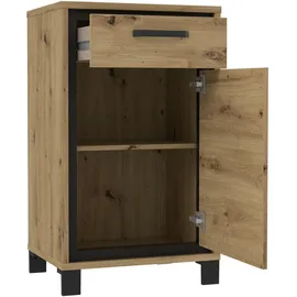 Forte Trondheim 54,4 x 90,9 x 41,5 cm schwarz / braun matt mit 1 Schublade