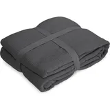 kamelshopping Musselin Decke Kuscheldecke 130 x 180 cm Grau/Schwarz
