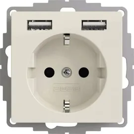 2USB Unterputz-USB Steckdose 12 W Glänzend Weiß