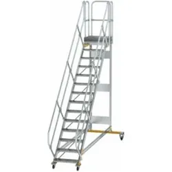 MUNK Aluminium-Plattformtreppe fahrbar 45° 14 Stufen