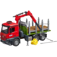 Bruder MB Arocs Holztransport-LKW mit Ladekran, Greifer + Baumstämme