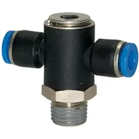 Riegler T-Steckverschraubung Blaue Serie drehbar R 1/8 außen Ø6