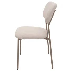 Mendler 2er-Set Esszimmerstuhl HWC-O26, Küchenstuhl Polsterstuhl Stuhl, Cord (330g/m2) Stoff/Textil Metall beige