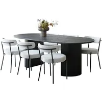VCM ebuy24 Kyoto Essgruppe Esstisch 100x210 cm Dunkelbraun und
