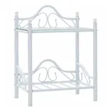 vidaXL Nachttisch Stahl und Hartglas 45x30,5x60 cm Weiß