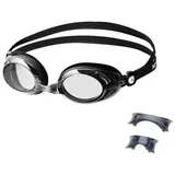NILS AQUA Schwimmbrille Taucherbrille Schwimmsportbrille Wassersportbrille, (Spar-Set, 1-St., Anti-Fog verspiegelt), Anti-Fog, verspiegelt, UV-Schutz, Silikon schwarz NQG500AF Schwarz