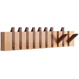 Wandgarderobe aus massivem Buchenholz, 4/8/10/12 Klapphaken im Piano-Design, klappbare Garderobenhaken für Flur, Eingangsbereich – retro Hakenleiste mit Schrauben montierbar(Two-color,68cm/26.7in)