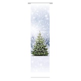Home Fashion Weihnachtsbaum Schiebevorhang, Stoff, grün, 245 x 60 x 0,1 cm