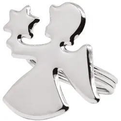 EDZARD 4er-Set Serviettenringe Engel (Länge 5 cm), Engel-Form, edel versilbert, anlaufgeschützt