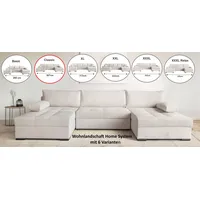OTTO home Wohnlandschaft OTTO HOME "Home System U-Form, von B: 269-352 cm wählbar, 6 Varianten zur Auswahl", anthrazit, B:307cm H:41cm T:161cm, 100%Polyester, Sofas, Wohnlandschaft, Bettfunktion, Bettkasten & Zierkissen, Federkern