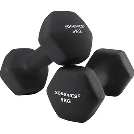 Songmics Kurzhantel 2er Set 2 x 5 kg Neopren schwarz