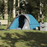 Blaues Campingzelt 4 Personen wasserdicht mit Pop Up Design, Belüftung und Insektenschutz – leichtes Outdoor Zelt aus Polyester mit PU-Beschichtung, abnehmbarem Überzelt