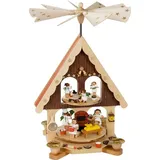 Richard Glaesser Weihnachtspyramide Pyramide 2-stöckig Engelbäckerei bunt, # 16294, Engel Bäckerei, Handwerkskunst aus dem Erzgebirge