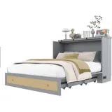 Flieks Schrankbett, Grau, Holz, 140x200 cm, Schlafzimmer, Betten, Klappbetten