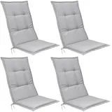 Beautissu Hochlehner Auflage 120 x 50 x 6 cm grau 4-tlg.