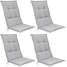 Beautissu Hochlehner Auflage 120 x 50 x 6 cm grau 4-tlg.