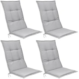 Beautissu Hochlehner Auflage 120 x 50 x 6 cm grau 4-tlg.