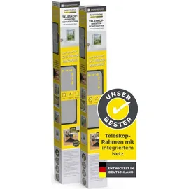 EasyMaxx Teleskop-Insektenschutzgitter mit integriertem Netz 2er-Set