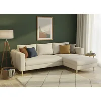 TRENDMANUFAKTUR Eckcouch Cord 2-Sitzer Grau