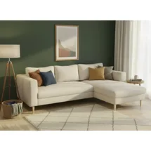 TRENDMANUFAKTUR Eckcouch Cord 2-Sitzer Grau