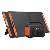 Jackery Solargenerator 1000, 1002WH Tragbare Powerstation mit 2* SolarSaga 100W Solarpanels, 2 * 230V 1000W AC Steckdose mobile Stromversorgung