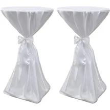 vidaXL Stehtischhusse Weiß Ø 80 cm 2er Set