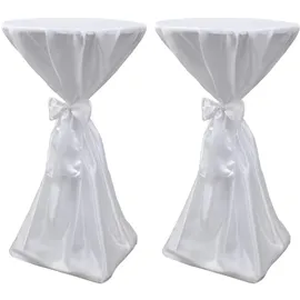 vidaXL Stehtischhusse Weiß Ø 80 cm 2er Set