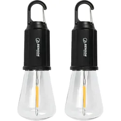 2er-Set LED Campinglampe mit Clip-Haken, schwarz: 100lm, Akku, praktischer Aufhänger – mobile Beleuchtung für Camping- und Outdoor-Abenteuer