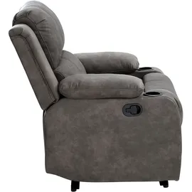 Atlantic Home Collection Relaxsessel »Cicero« mit Relaxfunktion, Federkern und Getränkehalter, grau