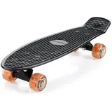 monzana Monzana® Skateboard 22 Zoll ABEC 7 LED Leuchtrollen Pennyboard Longboard Retro Design Erwachsene Kinder Jugendliche Mini Cruiser 100kg Belastbar