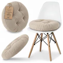 Amazinggirl Sitzkissen rund 40 x 40 cm Beige