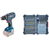 Bosch Professional 18V System Akku Bohrschrauber GSR 18V-28 (ohne Akkus und Ladegerät, im Karton) + 40-tlgs. Bohrer Bit Set (Pick and Click, extra harte Schrauber Bits, mit Universalhalter)