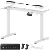 Homcom Höhenverstellbarer Schreibtisch Gestell mit 2 Motoren & Memory-Funktion Breitenverstellbar Tischgestell Belastbar bis 100KG mit ... - Weiß