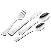 Zwilling Kinderbesteck-Set 4-teilig TEDDY, Edelstahl 18/10 - mit Teddybären-Motiven