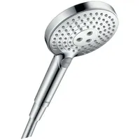 Hansgrohe Raindance Select S - Duschkopf, Handbrause mit 3 Strahlarten (inkl. PowderRain), runde Duschbrause (⌀ 120 mm), Brausekopf mit Antikalk-Funktion, Chrom