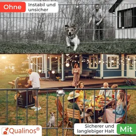 qualinos 5x Doppelstabmattenzaun Befestigung Eckverbinder rostfrei, stabil