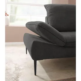 W.Schillig Ecksofa »enjoy&MORE, Designsofa, elegant und bequem, L-Form«, Sitztiefenverstellung, Füße schwarz pulverbeschichtet, Breite 294 cm grau