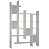 Dmora Bücherregal Dguidett, Büroregal, Mobiler Buchhalter, Bücherbrett, 122x26h188 cm, Weiß